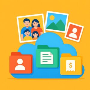 Estructura simple de carpetas en la nube para familias (fotos, docs y recibos)